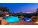 Inviting pool and spa with stunning desert views at 42035 N 113Th Way, Scottsdale, AZ 85262