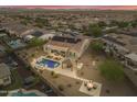 Luxury home with a large backyard and pool at 15201 S 183Rd Dr, Goodyear, AZ 85338