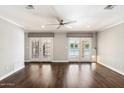 Spacious living area with hardwood floors and access to pool at 6120 N 31St Ct, Phoenix, AZ 85016