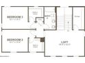 Upper floor plan with loft, two bedrooms, and a shared bath at 12325 W Marguerite Ave, Avondale, AZ 85323