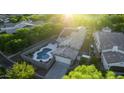 Aerial view of house, pool, and landscaped backyard; showcasing a desirable location and outdoor space at 4005 N Park St, Buckeye, AZ 85396