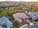 Aerial view of the house, highlighting its location in a residential area at 22787 E Quintero Rd, Queen Creek, AZ 85142