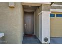 Inviting entryway with a modern door and a no soliciting sign at 3103 E Hayfield Way, San Tan Valley, AZ 85140