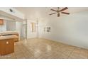 Bright dining area with tile floors and ceiling fan at 2402 E 5Th St # 1429, Tempe, AZ 85288