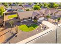 Aerial view of the house and surrounding neighborhood at 441 E Saratoga St, Gilbert, AZ 85296