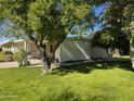 Side view of the house showing the carport and green lawn at 10222 W Snead S Cir, Sun City, AZ 85351