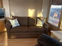 Sunlit living room featuring a brown couch and recliner, offering a comfortable and relaxing space at 1206 W Klamath Dr, Apache Junction, AZ 85119