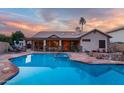 Inviting backyard oasis featuring a large pool and spa, perfect for relaxation at 851 N Pineview Dr, Chandler, AZ 85226