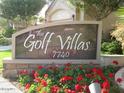 The Golf Villas community sign with address 7740 at 7740 E Gainey Ranch Rd # 24, Scottsdale, AZ 85258