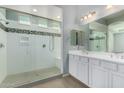 Double vanity bathroom with a large shower at 4287 E Clifton Ave, Gilbert, AZ 85295