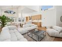 Spacious living room with modern furniture and fireplace at 8133 E Cortez Dr, Scottsdale, AZ 85260