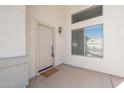 Front entry with light beige door and sidelights at 355 W Jersey Way, San Tan Valley, AZ 85143