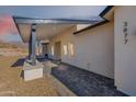 Covered patio with paver stones and mountain views at 3877 S Veronica Ln, Gold Canyon, AZ 85118