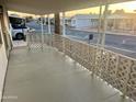 View of a covered patio with a wooden lattice at 11411 N 91St Ave # 156, Peoria, AZ 85345