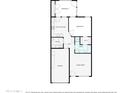 Floor plan showing two bedrooms, one bath, eat-in kitchen, living room and garage at 2064 S Farnsworth Dr # 39, Mesa, AZ 85209