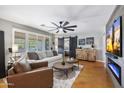 Spacious living room with fireplace and modern decor at 1310 W Pasadena Ave, Phoenix, AZ 85013