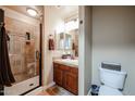 Bathroom with shower, vanity, and toilet at 5350 E Deer Valley Dr # 3424, Phoenix, AZ 85054