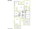 Floor plan showcasing the layout of a three-bedroom, two-bathroom home with a two-car garage at 3909 E Gold Mountain Ave, San Tan Valley, AZ 85143