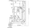 Site plan illustrating the property's dimensions, including the home's footprint, and lot lines at 5863 S Romano --, Mesa, AZ 85212