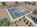 Aerial view of four well-maintained pickleball courts at 14835 W El Cortez Pl, Surprise, AZ 85387