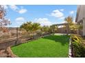 Landscaped backyard with pergola and grassy area at 29007 N 120Th Dr, Peoria, AZ 85383