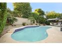 Inviting kidney-shaped pool with patio furniture at 14430 N Agave Dr, Fountain Hills, AZ 85268
