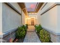 Private gated entry with a paved walkway and landscaping at 3538 E Hazeltine Way, Queen Creek, AZ 85142