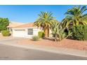 House exterior showcasing a two-car garage and palm trees at 6722 W Piute Ave, Glendale, AZ 85308