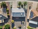 Top-down view of the house, showing the layout and solar panels at 17615 N Whispering Oaks Dr, Sun City West, AZ 85375