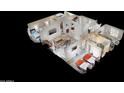 3D floorplan showing the layout of a two-bedroom, two-bathroom home at 15420 N 160Th Ln, Surprise, AZ 85374