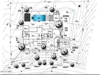 Aerial view showing house layout, pool, and surrounding landscape at 4579 N Middleton Pl, Buckeye, AZ 85396
