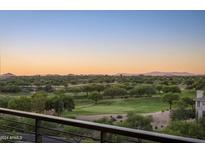 Stunning aerial view overlooking a lush golf course and mountain landscape at 15215 N Kierland Blvd # 436, Scottsdale, AZ 85254