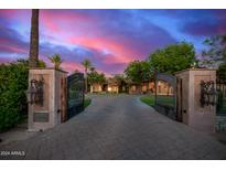 Grand estate entrance with gated driveway at 3831 E Huber St, Mesa, AZ 85205