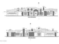 Architectural rendering showing the front and side elevations at 20265 E Via De Arboles --, Queen Creek, AZ 85142