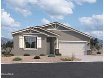 New single-story house with a two-car garage and desert landscaping at 24232 W Bowker St, Buckeye, AZ 85326