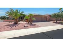 Single-story home with palm trees and a paved driveway at 21159 N Redington Point Dr, Surprise, AZ 85387