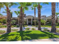 Luxury home exterior with palm trees and circular driveway at 3749 E Juniper Cir, Mesa, AZ 85205