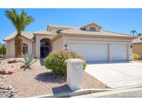 Two-story home with double garage and landscaped front yard at 3981 N 155Th Ave, Goodyear, AZ 85395
