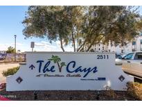 The Cays at Downtown Ocotillo luxury condos sign at 2511 W Queen Creek Rd # 425, Chandler, AZ 85248