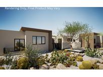 Modern home exterior with desert landscaping and stone accents at 33094 N Northstar Cir, Scottsdale, AZ 85266