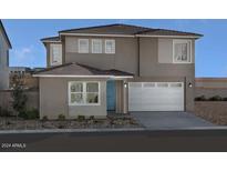 Two-story home with a modern facade and two-car garage at 9233 E Sector Dr, Mesa, AZ 85212