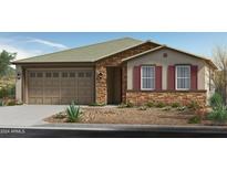 New construction home with stone accents and a two car garage at 3070 E Bellerive Dr, Gilbert, AZ 85298