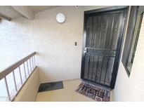 Exterior entry with security door and mat at 9450 N 95Th St # 219, Scottsdale, AZ 85258