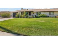 Landscaped front yard with lush green grass at 11133 W Cameo Dr, Sun City, AZ 85351