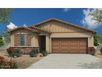 One-story home with brown garage door and landscaping at 18252 W Cielo Grande Ave, Surprise, AZ 85387