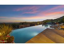 Luxury pool with mountain views at sunset at 42383 N 111Th Pl, Scottsdale, AZ 85262