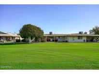 Home with large backyard and green grass at 10861 W Venturi Dr, Sun City, AZ 85351