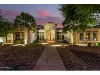 Elegant home with stone accents and a grand entrance at 2346 E Sanoque Ct, Gilbert, AZ 85298