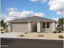 Single-story home with a two-car garage and neutral exterior finishes at 4337 E Bradford Ave, San Tan Valley, AZ 85140
