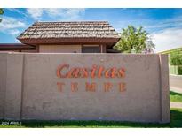 Casitas Tempe community entrance sign, showcasing the property's name and location at 1831 E Kirkland Ln # B, Tempe, AZ 85281